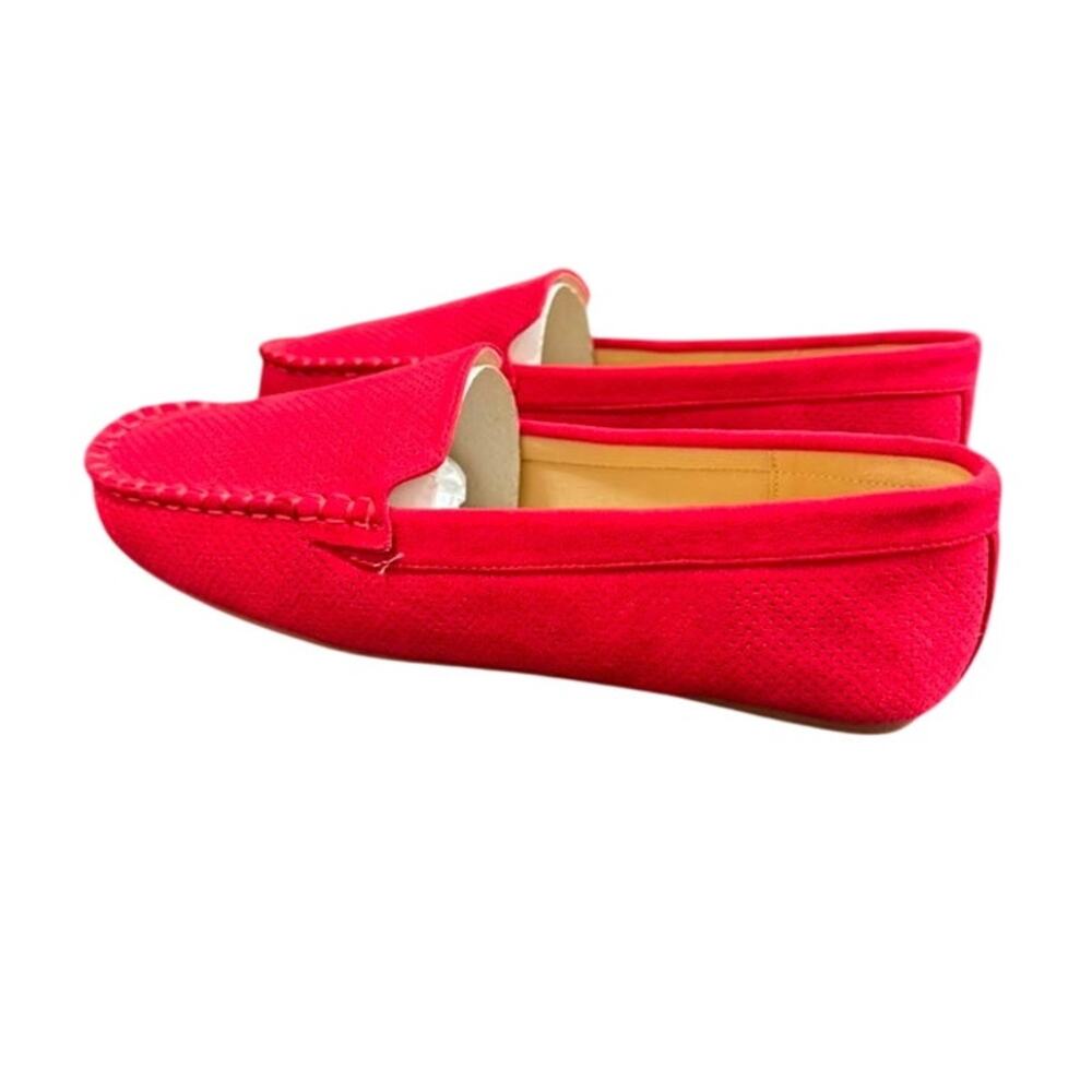 Journee Womens Halsey Comfort Insole Slip On Round Toe Loafer, Red 9W.